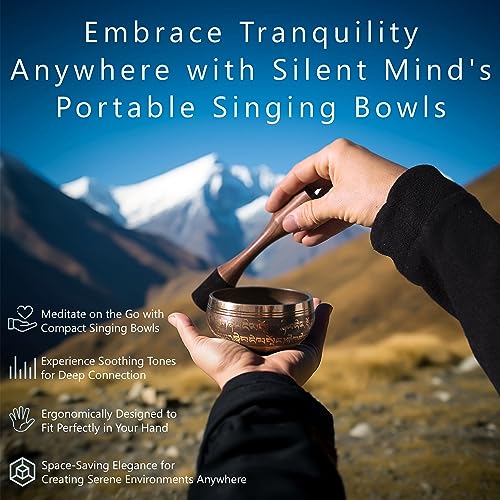 Tibetan Singing Bowl Set – Authentic Hand-Tuned Sound Bowl for Meditation – Complete Meditation Bowl Kit with Cushion, Mallet & Guide – Perfect Tibetan Bell for Yoga, Relaxation, & Sound Healing